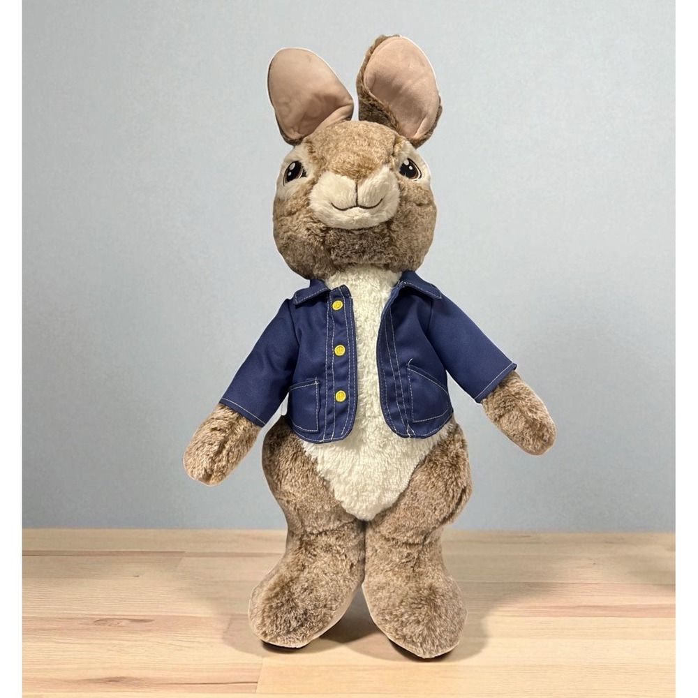 Dan Dee Peter Rabbit Plush Blue Jacket Standing Porch Greeter Stuffed Animal 21"